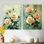 «Rose Green Garden Roses Serenity I», ensemble d'art mural en métal nature