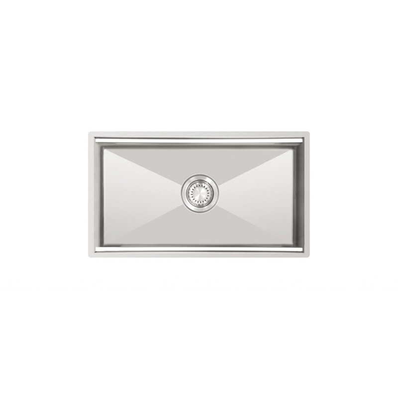 Ukinox 470mm W Single Bowl Stainless Steel Kitchen Sink, 228mm H x 810mm W x 470mm D