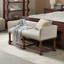 Banc en lin et coton et bouleau de style campagnard américain pour salon et chambre