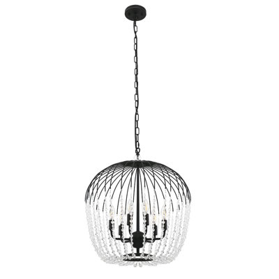 6-Lights Empire Chandeliers Dimmable With Candle Accents