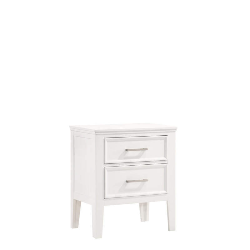 Table de chevet 2 tiroirs Jonnathan, Blanc