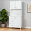 Armoire de cuisine autoportante, armoire de rangement avec 3 portes et 3 tiroirs