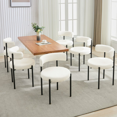 Boucle Upholstered Side Dining Chairs