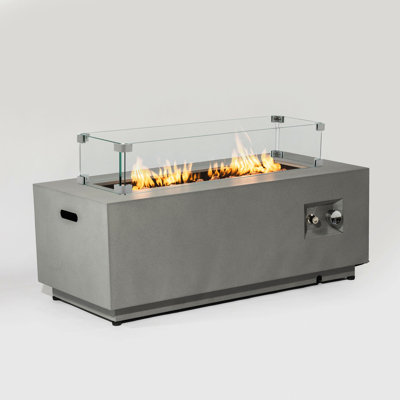 Table d'extérieur pour foyer d'extérieur au propane avec porte-réservoir