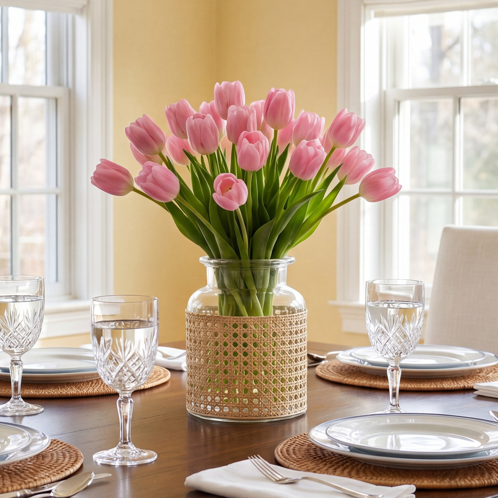 Fogel Glass Table Vase, 8" H x 6.75" W x 6.75" D, Clear