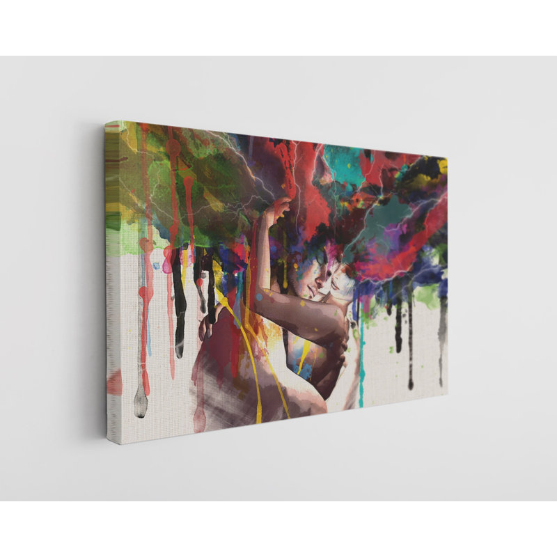 " Lover’S Kiss Couple ", 20" H x 30" W x 1" D