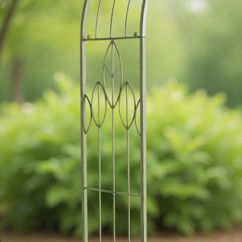 211cm H x 103cm W Iron Arched, Sage Green