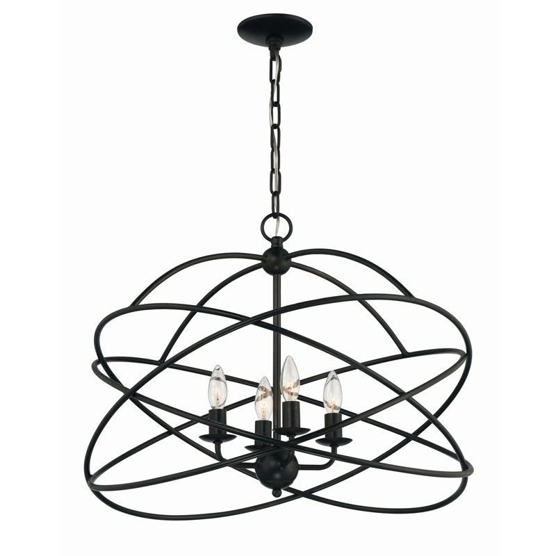 Anson 24" Bronze Iron Geometric Statement Chandelier
