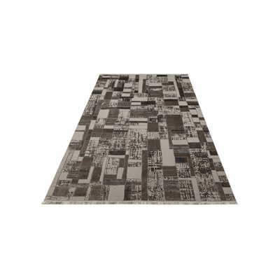 Durable Hall Carpet (2.6 x 9.8 ft), Grey, 100% Polyester | Non-Slip Underside, No Pile, Machine Washable, 1500 g/m² | Perfect for High Traffic Areas, Easy to Clean with Vacuum & Spot Remover