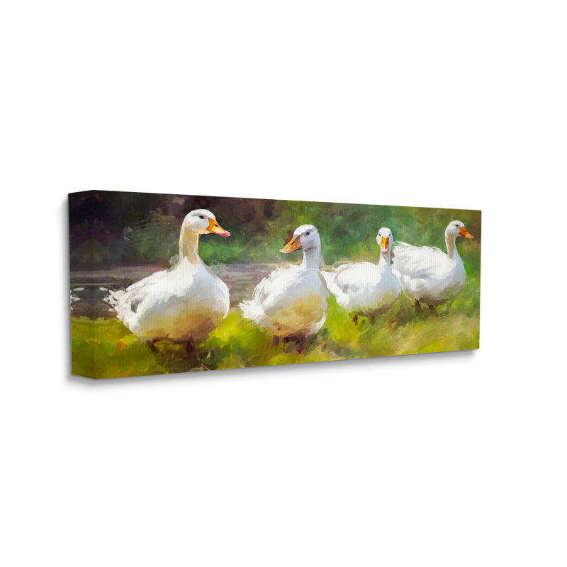 «Ducks By River», peinture par Ziwei Li, Estampe numérique Farmhouse, H 10 po x l 24 po x P 1,5 po