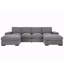 Canapé modulaire à assise profonde avec repose-pieds et canapé en velours côtelé-1336355511