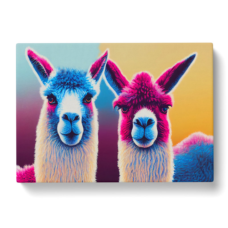 Colourful Llamas Vol.3 - Wrapped Canvas, 35cm H x 50cm W x 3cm D