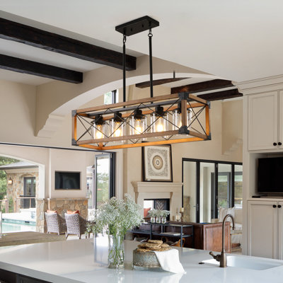 Rectangle Wood Chandelier
