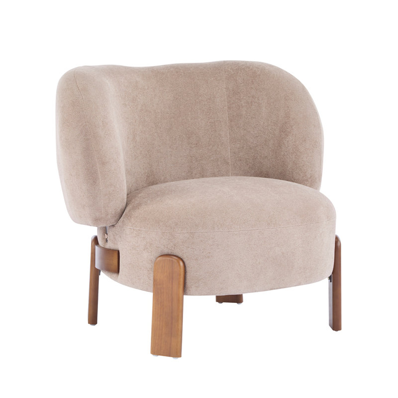Cozy Wingback Armchair, Light Brown