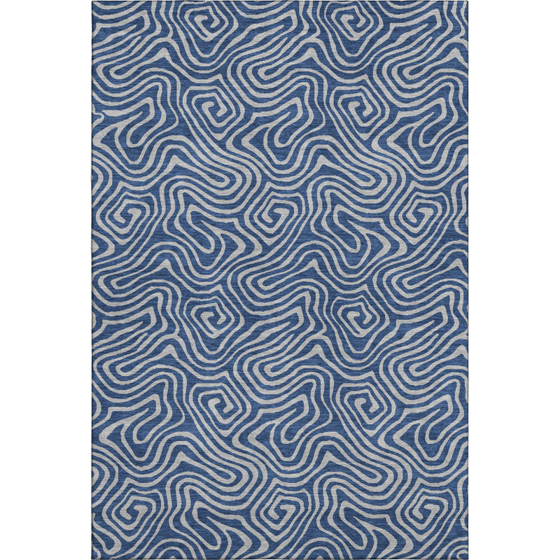 Premium Machine Washable Diskin AMF1031 Swirls Rug, Rectangle 9' x 12'
