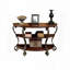 Traditional Sofa Table with Ornate Scroll Legs and Open Shelf – Brown Cherry