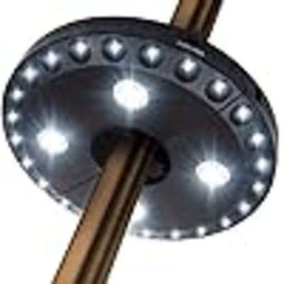 Lumière de parasol de patio 3 modes de luminosité sans fil 28 lumières DEL - 4 piles AA, lumière de poteau de parasol pour parasols de patio, tentes de camping ou utilisation à l'intérieur