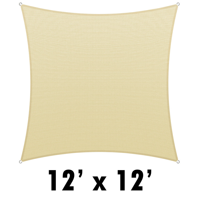 Toile d'ombrage carrée ColorTree - personnalisable, durable et résistante aux rayons UV, Beige, 12 pi x 12 pi