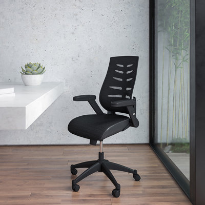 High Back Designer Mesh Swivel Executive Ergonomic Chair with Flip-Up Arms by Flash Furniture