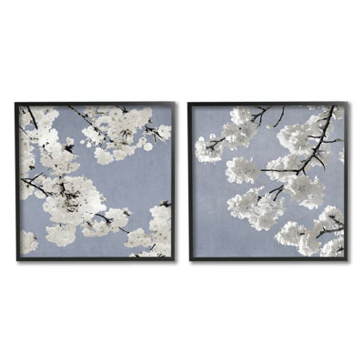 "White Cherry Blossom Tree Branches" par Kate Bennett - ensemble de 2 impressions