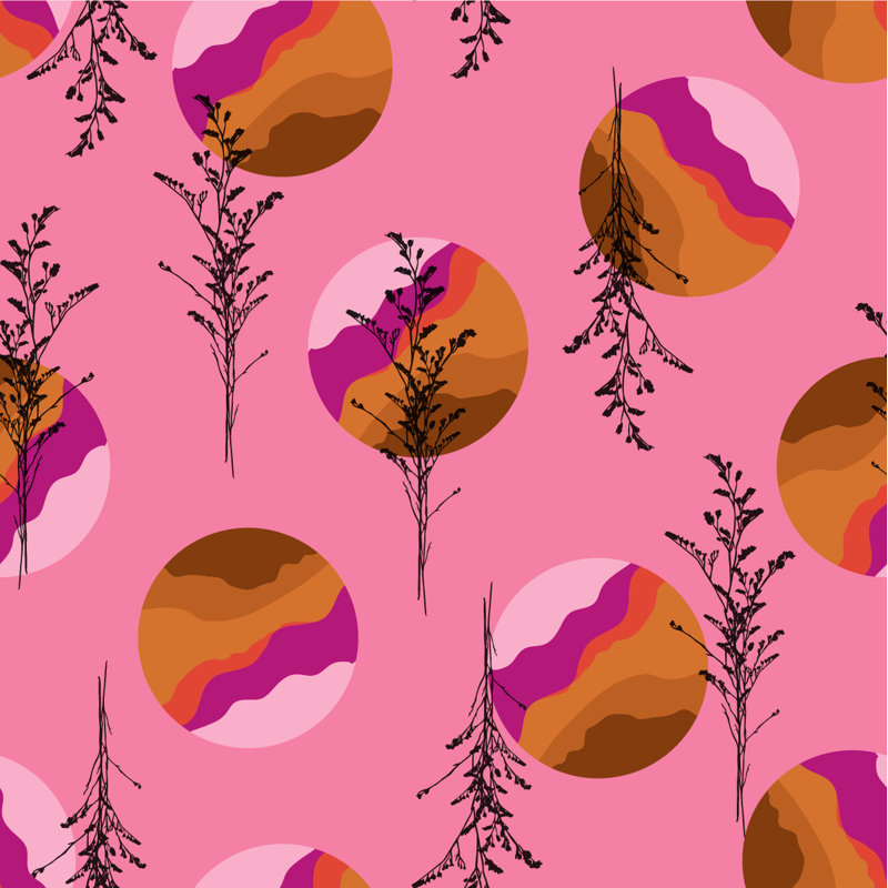 Floral Tile, 2.08' W x 18.75' L