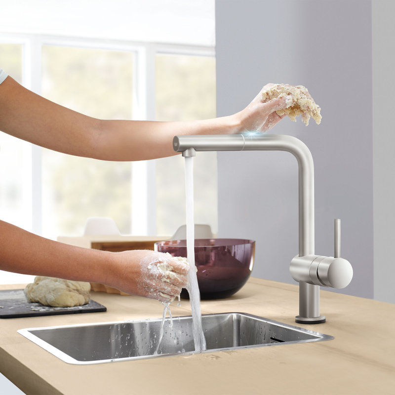 Robinet de cuisine à poignée simple Minta®, SuperSteel Infinity