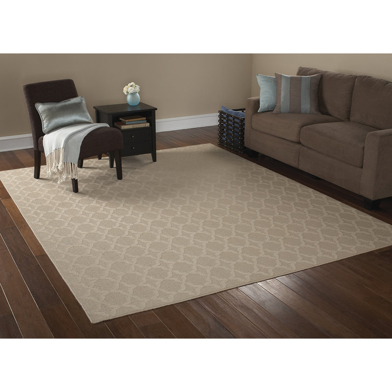 Tapis brun clair à motif géométrique Togut, Carré 12 po