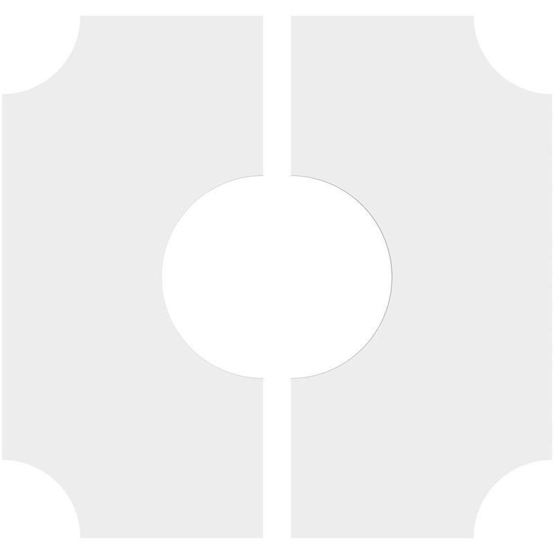 18-inch White PVC Contemporary Ceiling Medallion, Two-Piece