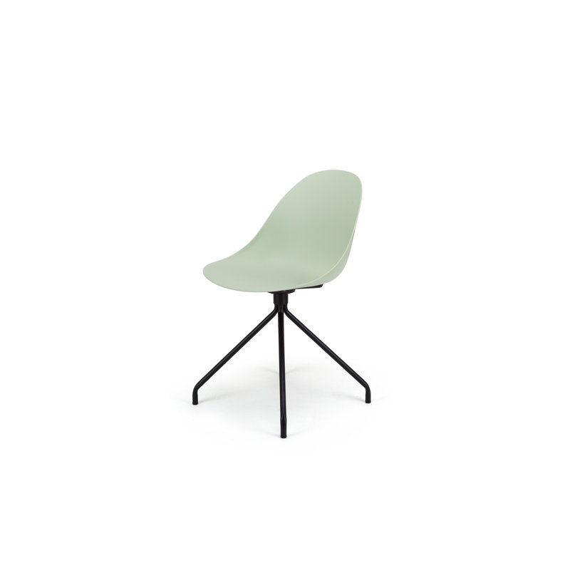 Kehoe Ergonomic Plastic Chair With Steel Base, Light Grey