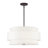 5 Light Bronze Pendant Chandelier With Hand Crafted Off-White Fabric Hardback Shades-2023290077