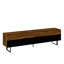 Meuble télé moderne avec option de fixation murale, noir et chêne, 70,9 po x 19,3 po x 14,6 po | 100% panneau de particules enduit de mélamine, épaisseur: 0,7 pouce | Plusieurs tablettes pour le rangement et la présentation, design industriel élégant-108051033