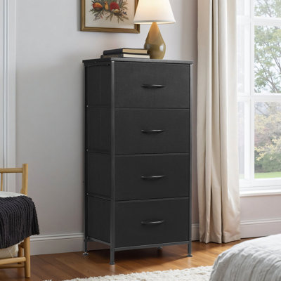 Dresser With 4 Drawers, Tall Dresser For Bedroom, Large Dresser Chest For Living Room