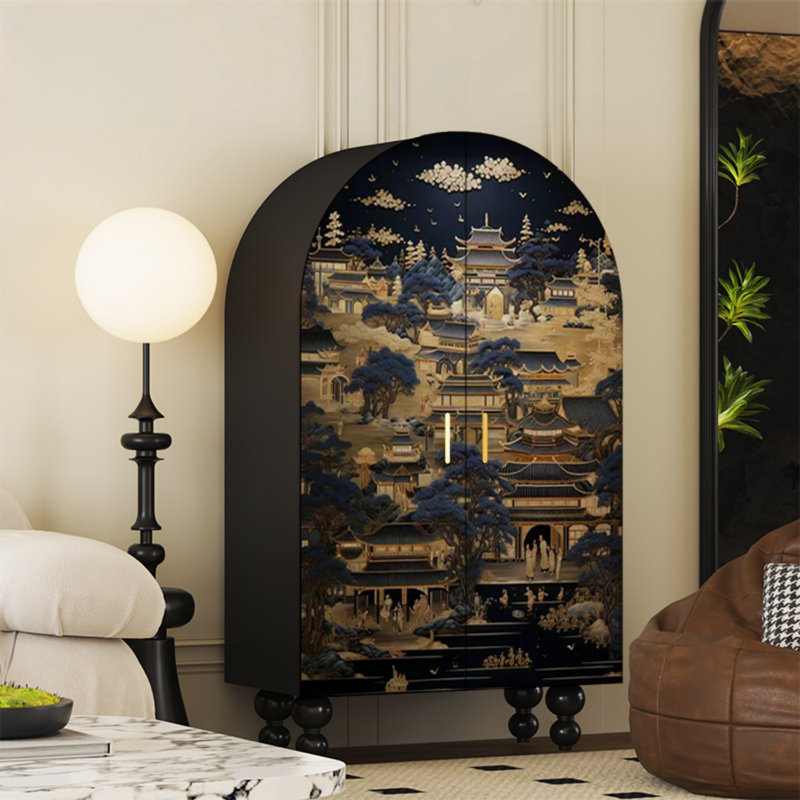 Armoire arquée avec tablettes et portes