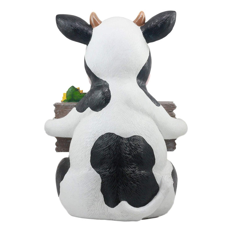 Statue à holstein vache avec enseigne d’accueil animal fantaisiste Claremore
