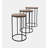 Dondie Round Modern Rustic Solid Wood and Metal Nesting End Tables - Set of 3