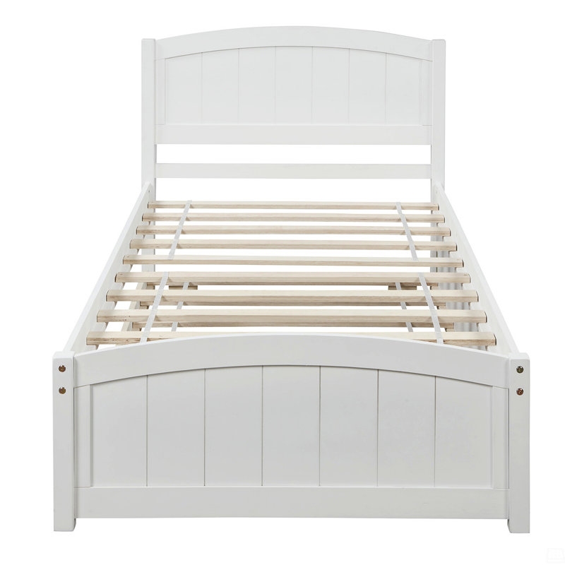 Lit plateforme simple avec lit gigogne, Blanc