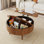 Table basse cannelée à plateau relevable avec rangement, table de cocktail à hauteur réglable pour le salon
