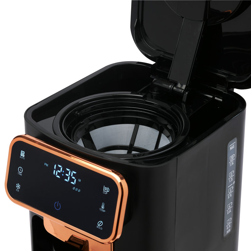 Cafetière numérique chaude et glacée HADEN, Noir / Cuivre