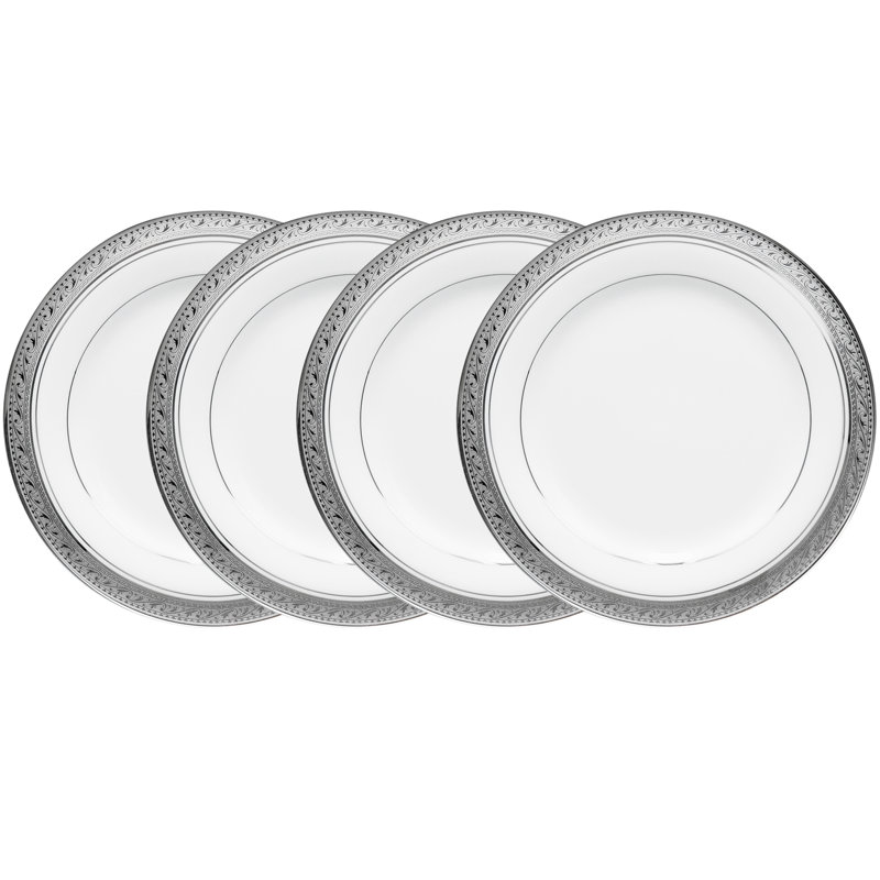 Assiettes à pain et à beurre Noritake Crestwood, 6 1/4 po, Platine