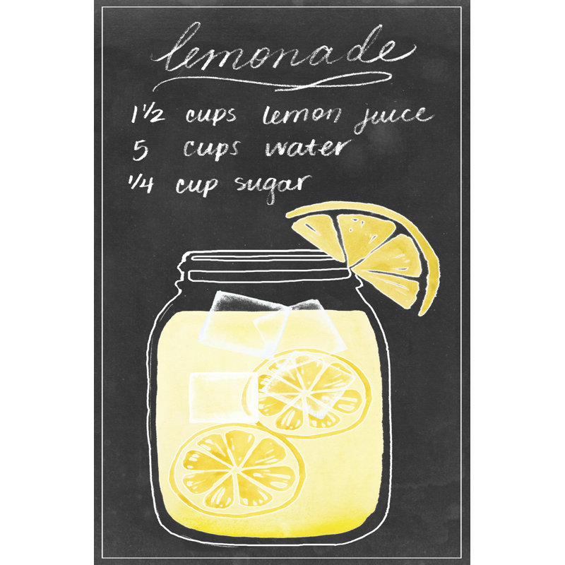 Summer Drinks II - Wrapped Canvas Painting, 46cm H x 30cm W x 3.8cm D