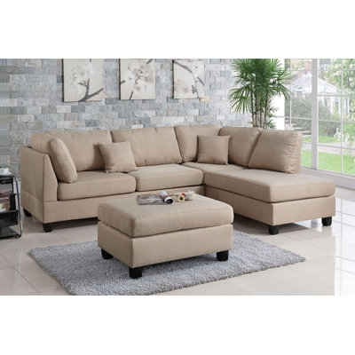 Trusha Upholstered L-Shaped Sectional Reversible