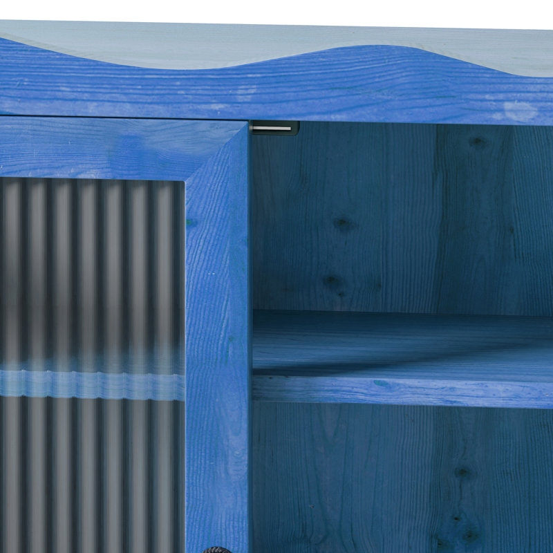 Armoire à pharmacie murale en bois à quatre portes, Bleu