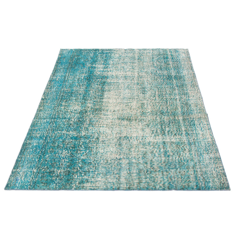 Tapis turquoise à transition de couleur 5 pi 0 po x 6 pi 8 po