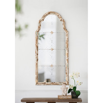 Miroir mural crème et doré 22 po x 48 po pour décoration de salon
