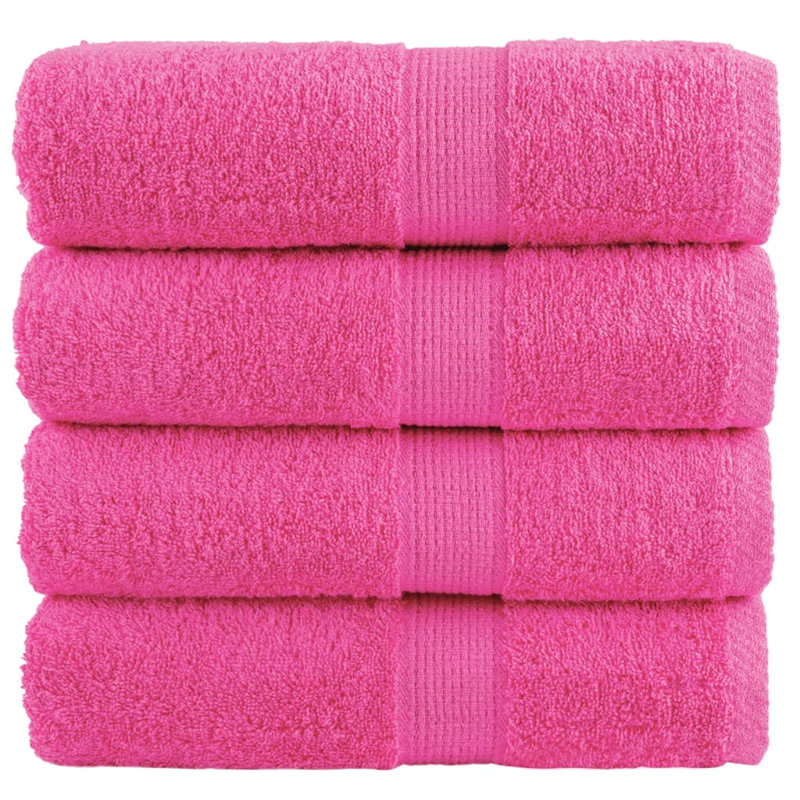 Premium Shower Towels SOLUND 4Pcs 600Gsm, Pink, Hand Towels - 4 Pack
