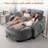 42-Inch Two-Seater Sofa With Recliner And Storage Ottoman, Suitable For Living Rooms And Bedrooms-1901298639