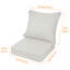 Ensemble de coussins de siège d'extérieur pour siège profond en polyester 24 x 24 x 4 pouces, coussin de siège en mousse gris, imperméable, résistant à la décoloration, assise profonde