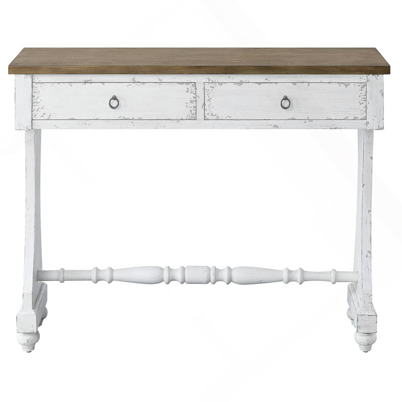 Console à 2 tiroirs blanc antique