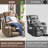 Zisel 37.6" W Brown Leather Power Lift Recliner with Massage and Heat, Oversized Power Recliner Chair-1903877753