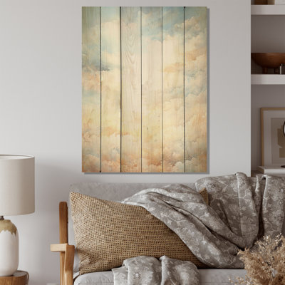 Heavenly Horizons - Art sur bois de pin naturel